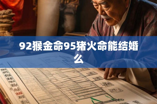 92猴金命95猪火命能结婚么