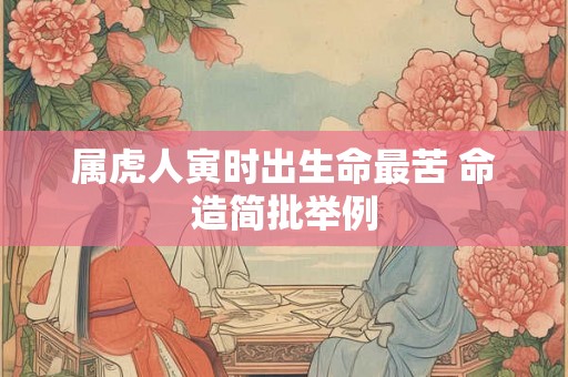 属虎人寅时出生命最苦 命造简批举例 属虎人寅时出生命最苦 命造简批举例