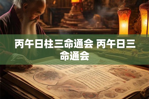 丙午日柱三命通会 丙午日三命通会 丙午日柱三命通会 丙午日三命通会