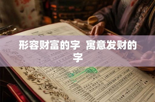形容财富的字 寓意发财的字 形容财富的字 寓意发财的字