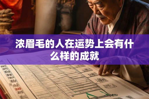 浓眉毛的人在运势上会有什么样的成就 浓眉毛的人在运势上会有什么样的成就
