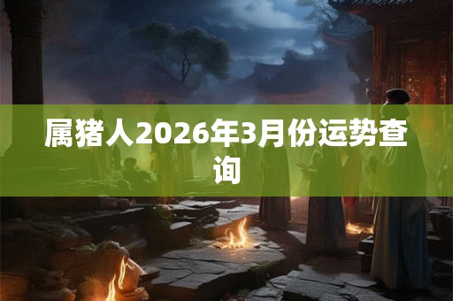 属猪人2026年3月份运势查询 属猪人2026年3月份运势查询