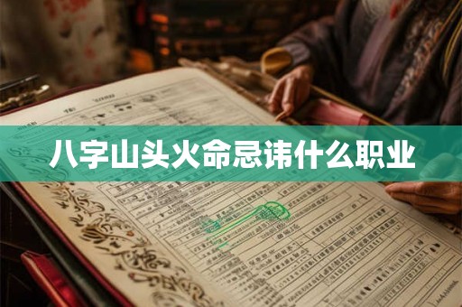 八字山头火命忌讳什么职业 八字山头火命忌讳什么职业