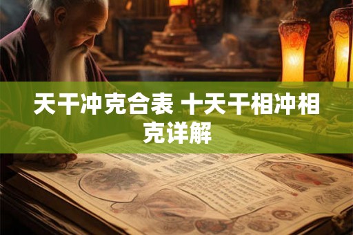 天干冲克合表 十天干相冲相克详解 天干冲克合表 十天干相冲相克详解