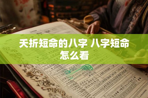 夭折短命的八字 八字短命怎么看