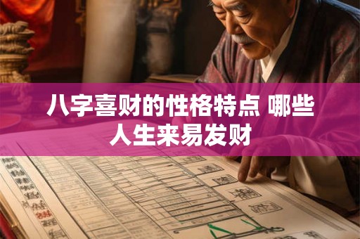 八字喜财的性格特点 哪些人生来易发财