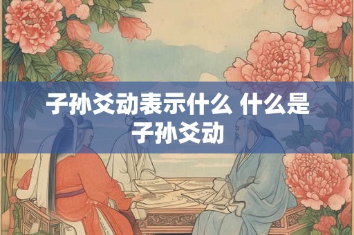 子孙爻动表示什么 什么是子孙爻动 子孙爻动表示什么 什么是子孙爻动