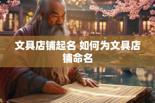 文具店铺起名 如何为文具店铺命名 文具店铺起名 如何为文具店铺命名