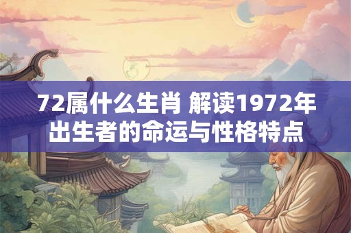 72属什么生肖 解读1972年出生者的命运与性格特点 72属什么生肖 解读1972年出生者的命运与性格特点