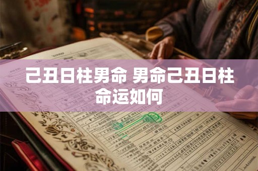 己丑日柱男命 男命己丑日柱命运如何