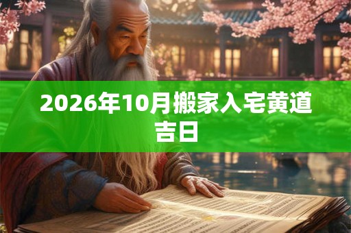 2026年10月搬家入宅黄道吉日