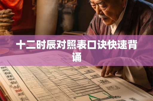 十二时辰对照表口诀快速背诵 十二时辰对照表口诀快速背诵