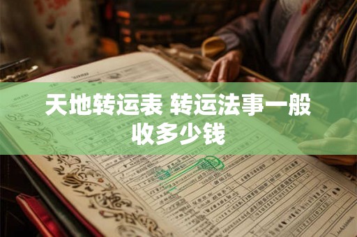 天地转运表 转运法事一般收多少钱 天地转运表 转运法事一般收多少钱