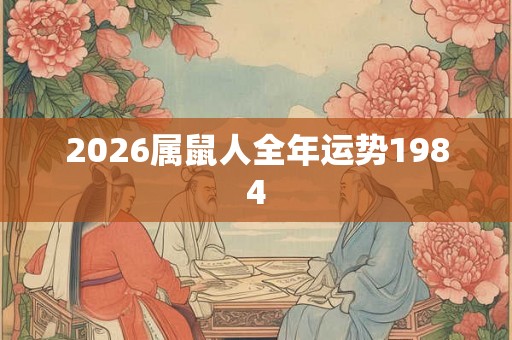 2026属鼠人全年运势1984