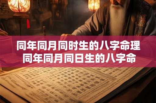 同年同月同时生的八字命理 同年同月同日生的八字命运差别在哪里 同年同月同时生的八字命理 同年同月同日生的八字命运差别在哪里