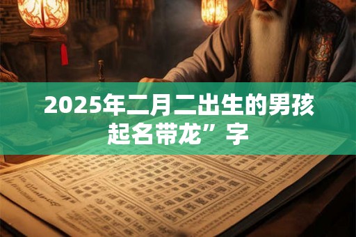 2025年二月二出生的男孩起名带龙”字 2025年二月二出生的男孩起名带龙”字