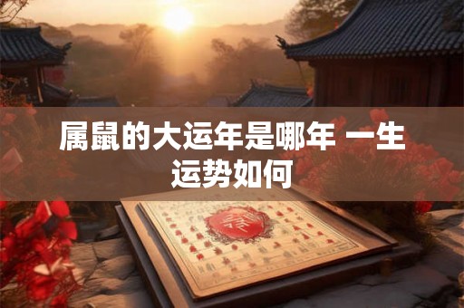 属鼠的大运年是哪年 一生运势如何 属鼠的大运年是哪年 一生运势如何
