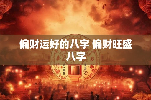 偏财运好的八字 偏财旺盛八字