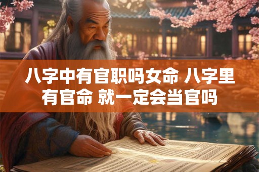 八字中有官职吗女命 八字里有官命 就一定会当官吗 八字中有官职吗女命 八字里有官命 就一定会当官吗