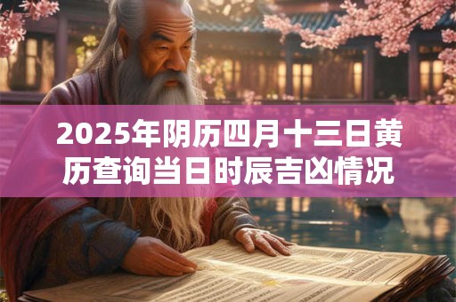 2025年阴历四月十三日黄历查询当日时辰吉凶情况