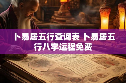 卜易居五行查询表 卜易居五行八字运程免费
