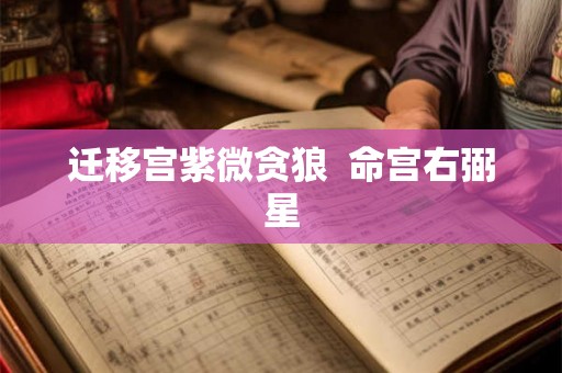 迁移宫紫微贪狼 命宫右弼星 迁移宫紫微贪狼 命宫右弼星