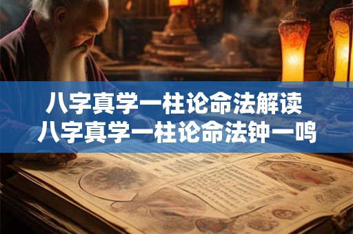 八字真学一柱论命法解读 八字真学一柱论命法钟一鸣著 八字真学一柱论命法解读 八字真学一柱论命法钟一鸣著