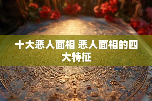 十大恶人面相 恶人面相的四大特征 十大恶人面相 恶人面相的四大特征