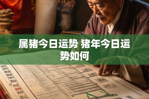 属猪今日运势 猪年今日运势如何 属猪今日运势 猪年今日运势如何