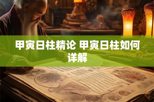 甲寅日柱精论 甲寅日柱如何详解