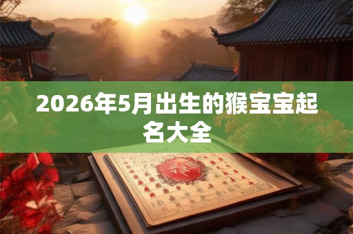 2026年5月出生的猴宝宝起名大全 2026年5月出生的猴宝宝起名大全