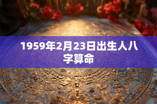 1959年2月23日出生人八字算命 1959年2月23日出生人八字算命