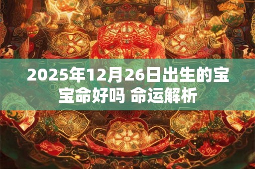 2025年12月26日出生的宝宝命好吗 命运解析 2025年12月26日出生的宝宝命好吗 命运解析