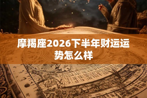 摩羯座2026下半年财运运势怎么样 摩羯座2026下半年财运运势怎么样