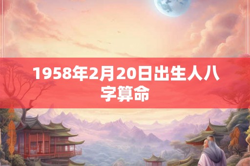 1958年2月20日出生人八字算命 1958年2月20日出生人八字算命
