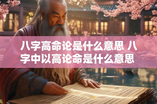 八字高命论是什么意思 八字中以高论命是什么意思 八字高命论是什么意思 八字中以高论命是什么意思