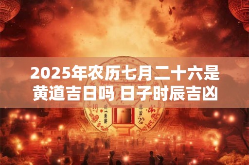 2025年农历七月二十六是黄道吉日吗 日子时辰吉凶