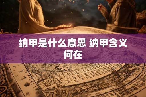 纳甲是什么意思 纳甲含义何在