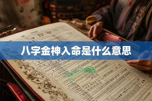 八字金神入命是什么意思 八字金神入命是什么意思