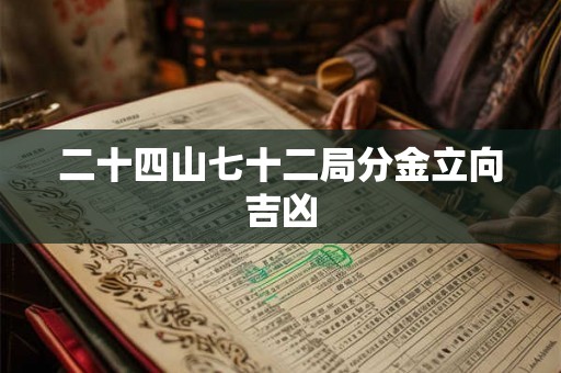 二十四山七十二局分金立向吉凶 二十四山七十二局分金立向吉凶