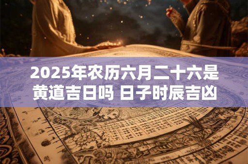 2025年农历六月二十六是黄道吉日吗 日子时辰吉凶 2025年农历六月二十六是黄道吉日吗 日子时辰吉凶