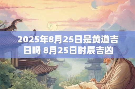 2025年8月25日是黄道吉日吗 8月25日时辰吉凶 2025年8月25日是黄道吉日吗 8月25日时辰吉凶