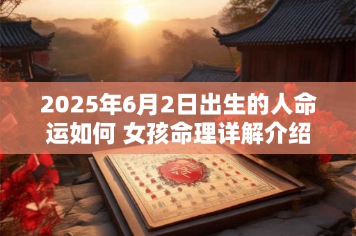 2025年6月2日出生的人命运如何 女孩命理详解介绍 2025年6月2日出生的人命运如何 女孩命理详解介绍