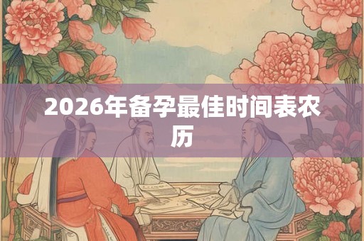 2026年备孕最佳时间表农历 2026年备孕最佳时间表农历