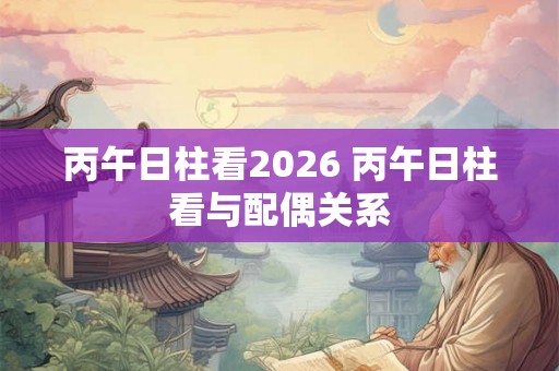 丙午日柱看2026 丙午日柱看与配偶关系 丙午日柱看2026 丙午日柱看与配偶关系