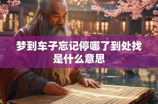 梦到车子忘记停哪了到处找是什么意思