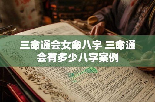 三命通会女命八字 三命通会有多少八字案例 三命通会女命八字 三命通会有多少八字案例