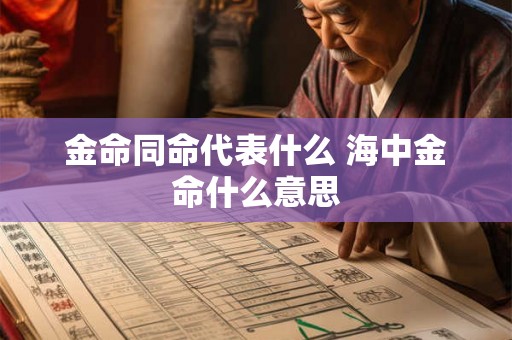 金命同命代表什么 海中金命什么意思 金命同命代表什么 海中金命什么意思