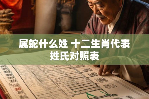 属蛇什么姓 十二生肖代表姓氏对照表 属蛇什么姓 十二生肖代表姓氏对照表