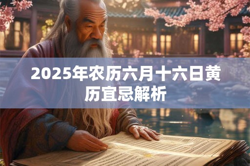 2025年农历六月十六日黄历宜忌解析 2025年农历六月十六日黄历宜忌解析